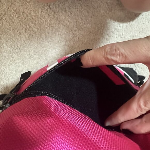 Adidas Backpack Pink And Black Drawstring Rope Style Pull Closure Zipper Pocket - Picture 5 of 10